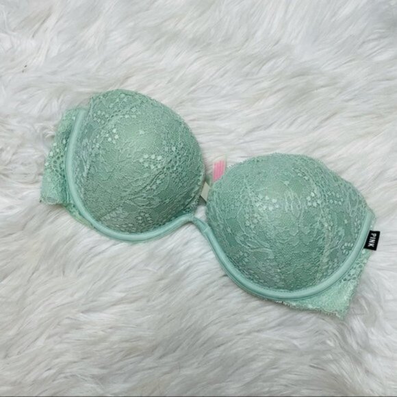 Victoria's Secret PINK | Mint Date Plunge Push-Up Multi-way Bra | Size 32C - Picture 3 of 11